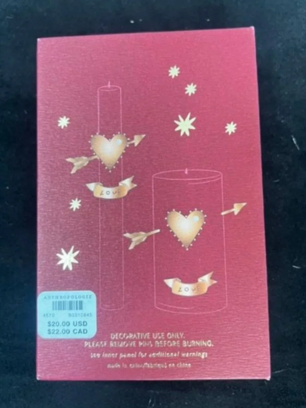 Anthropologie Heart Candle Charm – NWT